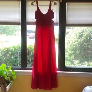 Pink accordion pleated dress